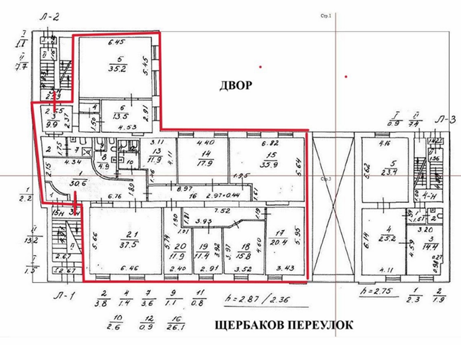 Кадастровый план офиса 299,3 м²